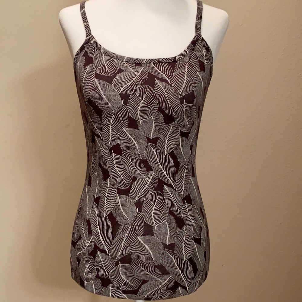 Banana Republic Brown White leaf Tank EUC